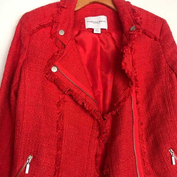 Carolina Belle Red Tweed Jacket Size Small - Picture 2 of 4